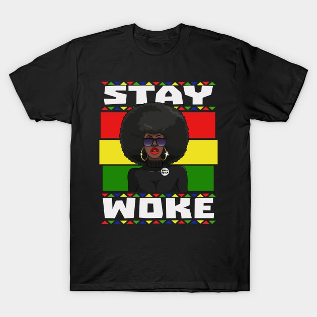 Black Lives Matter Stay Woke T-Shirt by Noseking